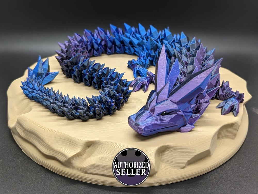 Crystal Dragon- Rainbow | 3D Printed Dragon | Flexi Toy | Adult Fidget Toy  | 24 inch.