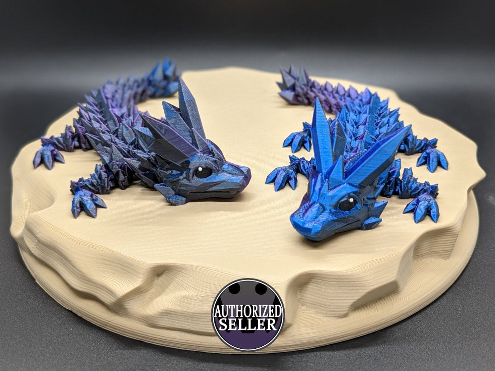 Crystal Dragon in Magic Black/Blue/Purple - Flexible Fidget Toy