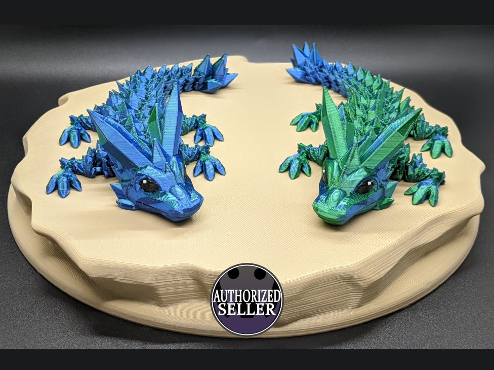 3D Printed Articulated Flexi Crystal Dragon Fidget Toy – Oceanside 3D