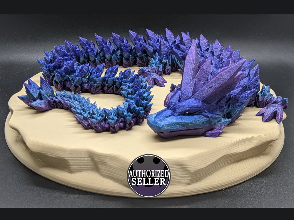 Crystal Dragon- Rainbow | 3D Printed Dragon | Flexi Toy | Adult Fidget Toy  | 24 inch.