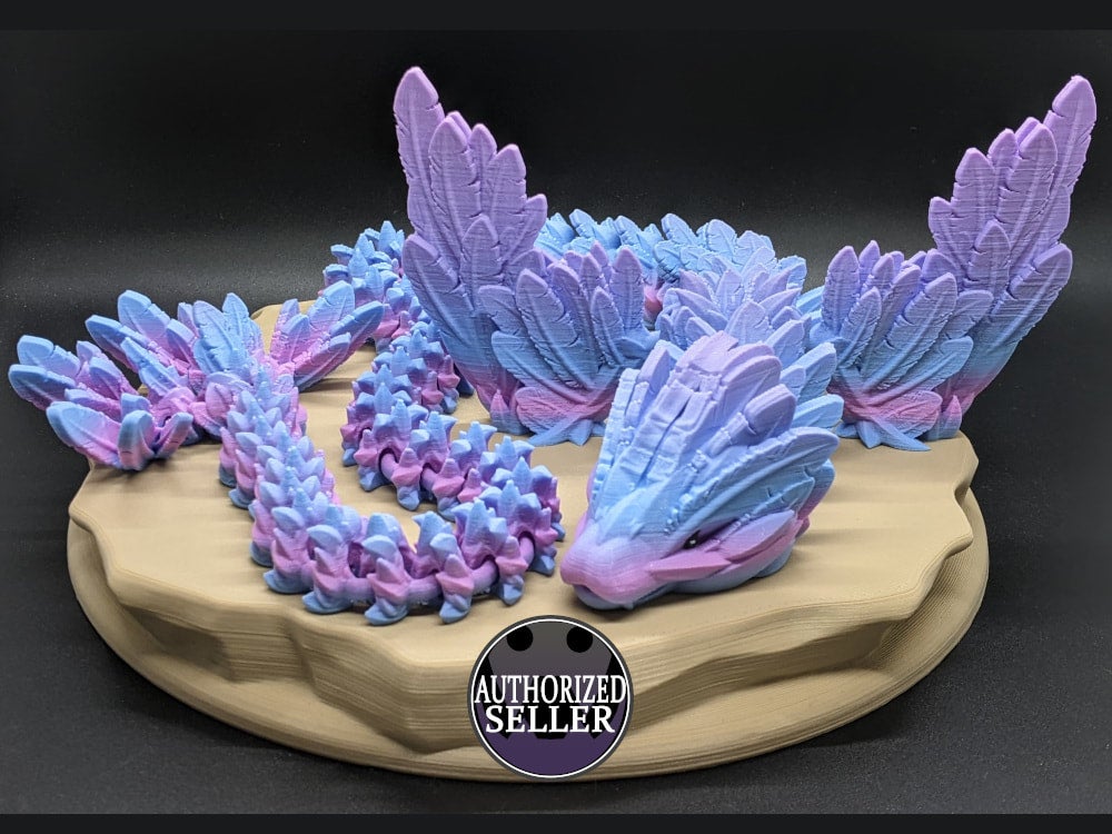 Articulated 3D Printed Dragon, Flexi Dragon, Fidget Toy 